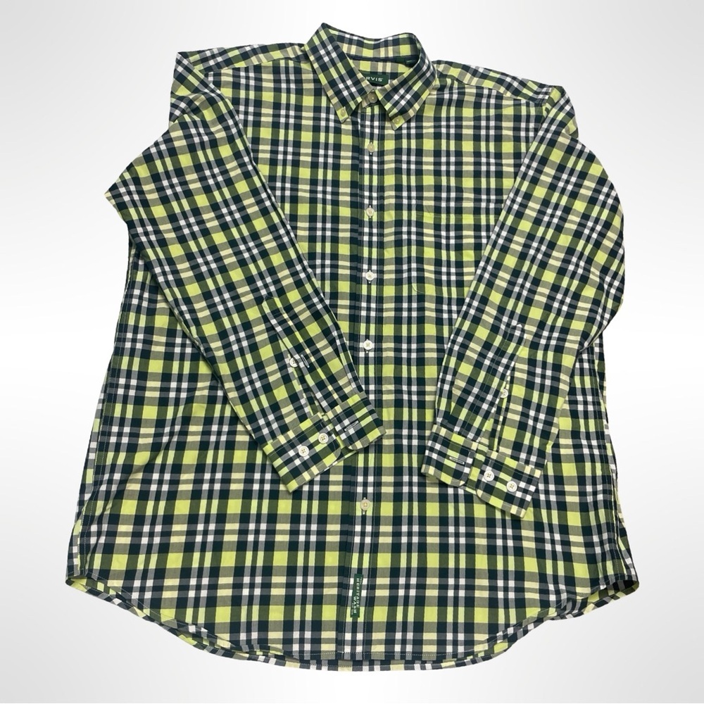 Orvis Active Fit Shirt Mens Large Green Check Plaid Button Down Xl c casual